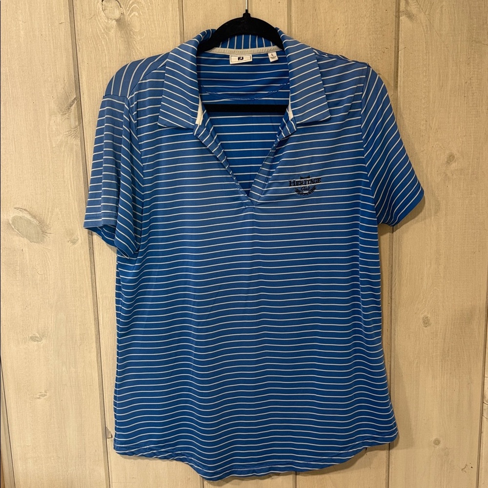 FootJoy Blue Striped Polo Shirt